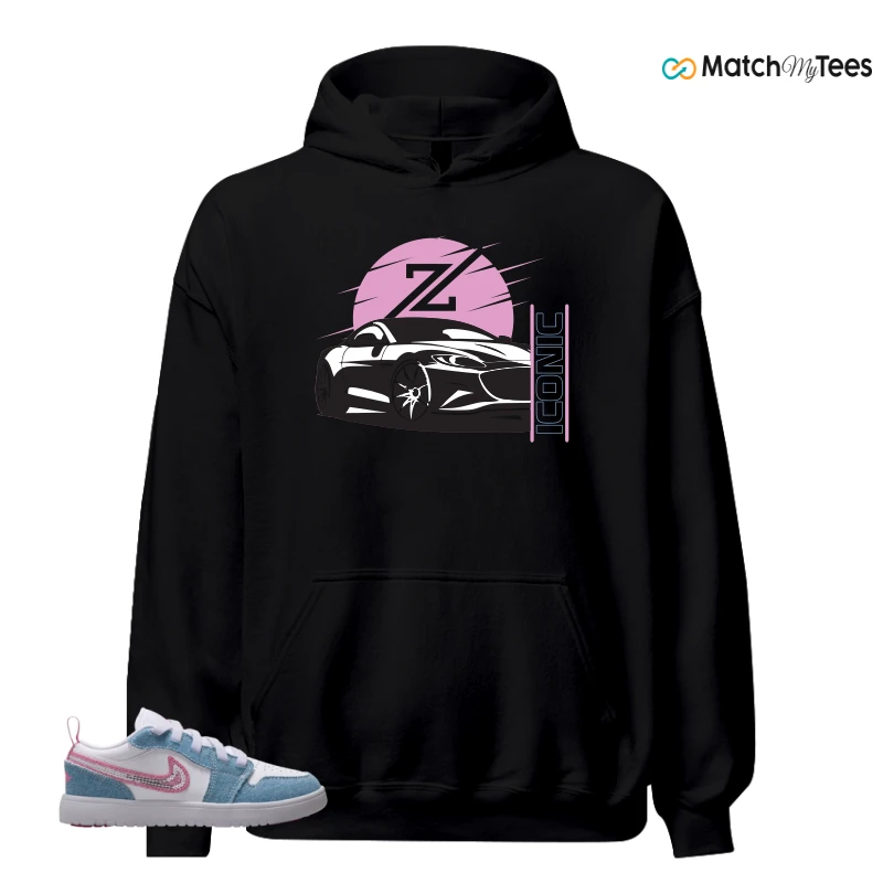 NIKE AIR JORDAN 1 LOW GS DENIM SEQUIN SNEAKER Matching Tees hoodie