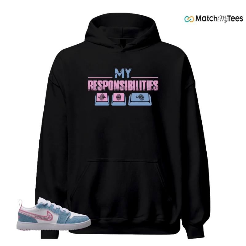 NIKE AIR JORDAN 1 LOW GS DENIM SEQUIN SNEAKER Matching Tees hoodie