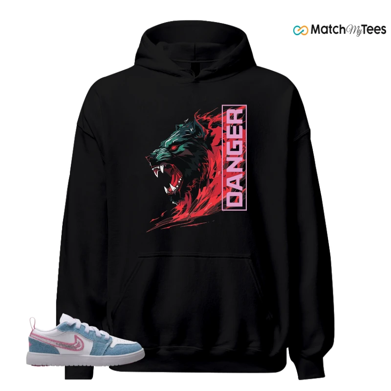 NIKE AIR JORDAN 1 LOW GS DENIM SEQUIN SNEAKER Matching Tees hoodie