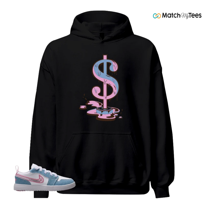 NIKE AIR JORDAN 1 LOW GS DENIM SEQUIN SNEAKER Matching Tees hoodie