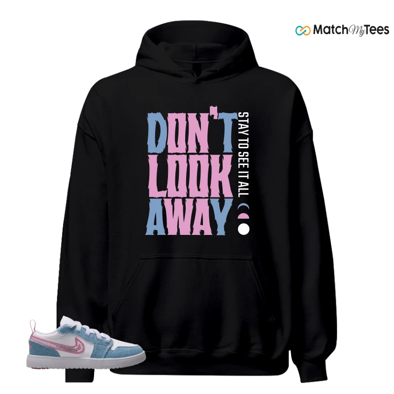 NIKE AIR JORDAN 1 LOW GS DENIM SEQUIN SNEAKER Matching Tees hoodie