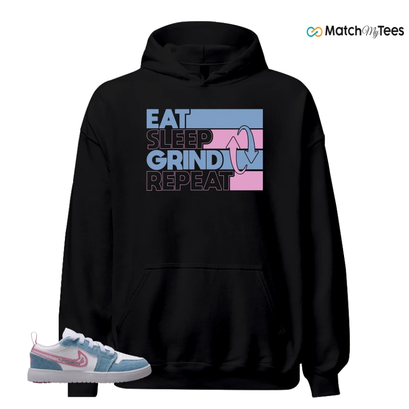 NIKE AIR JORDAN 1 LOW GS DENIM SEQUIN SNEAKER Matching Tees hoodie