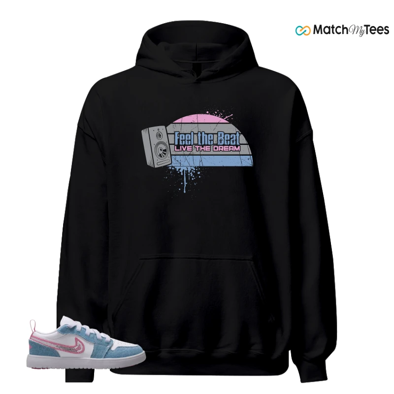 NIKE AIR JORDAN 1 LOW GS DENIM SEQUIN SNEAKER Matching Tees hoodie
