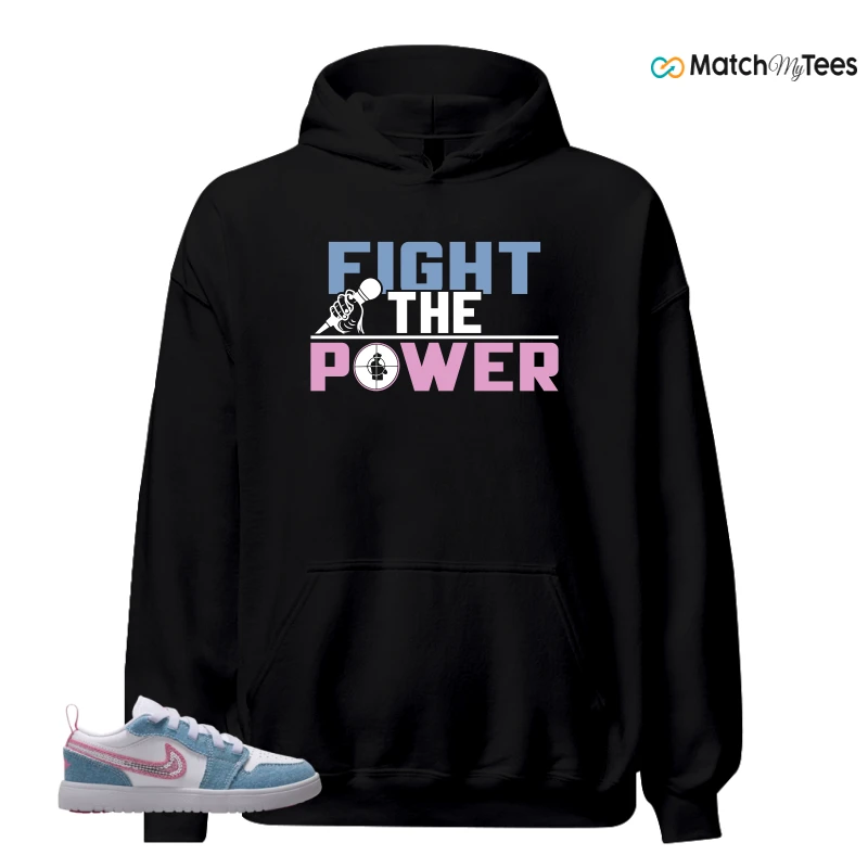 NIKE AIR JORDAN 1 LOW GS DENIM SEQUIN SNEAKER Matching Tees hoodie
