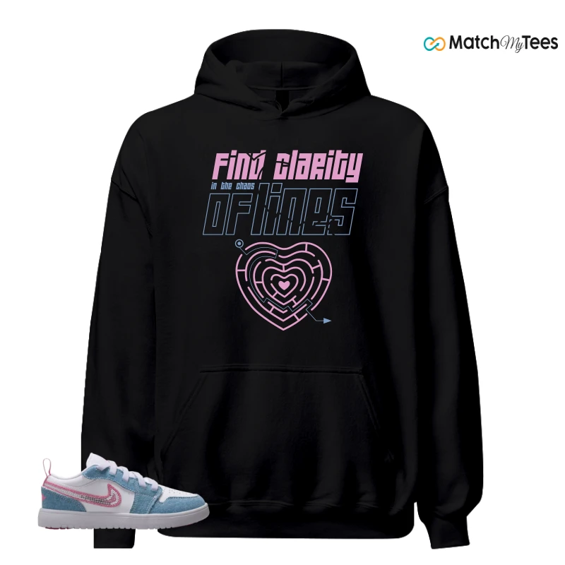 NIKE AIR JORDAN 1 LOW GS DENIM SEQUIN SNEAKER Matching Tees hoodie