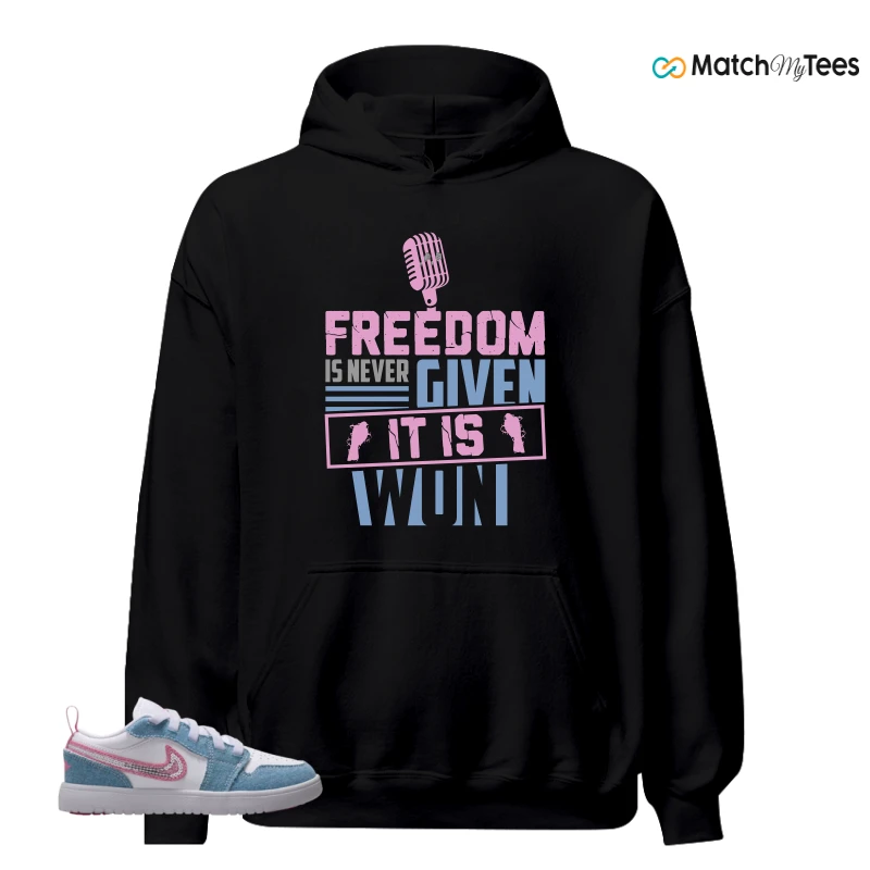 NIKE AIR JORDAN 1 LOW GS DENIM SEQUIN SNEAKER Matching Tees hoodie