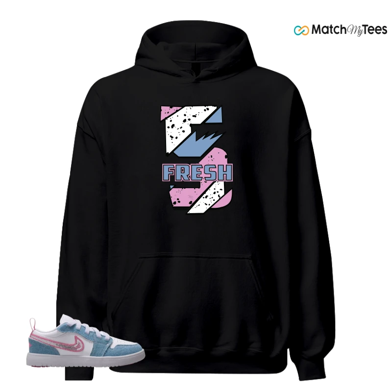 NIKE AIR JORDAN 1 LOW GS DENIM SEQUIN SNEAKER Matching Tees hoodie