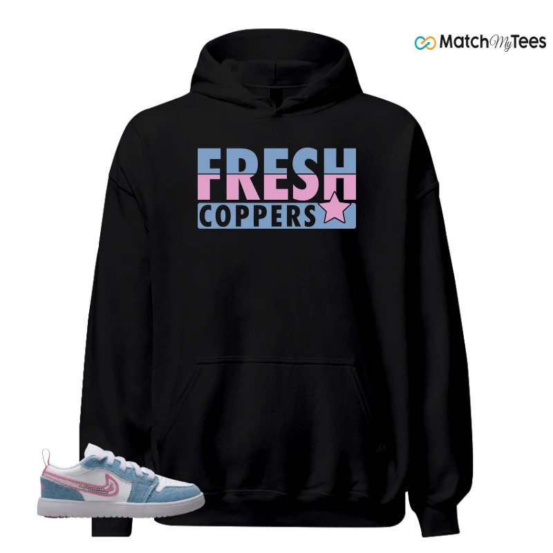 NIKE AIR JORDAN 1 LOW GS DENIM SEQUIN SNEAKER Matching Tees hoodie