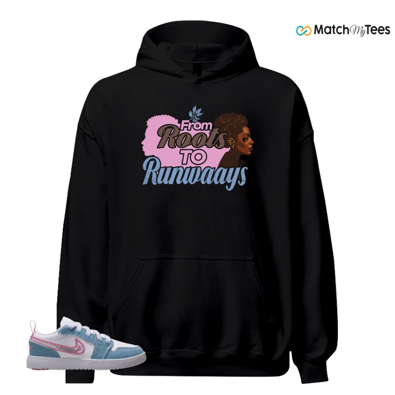 NIKE AIR JORDAN 1 LOW GS DENIM SEQUIN SNEAKER Matching Tees hoodie