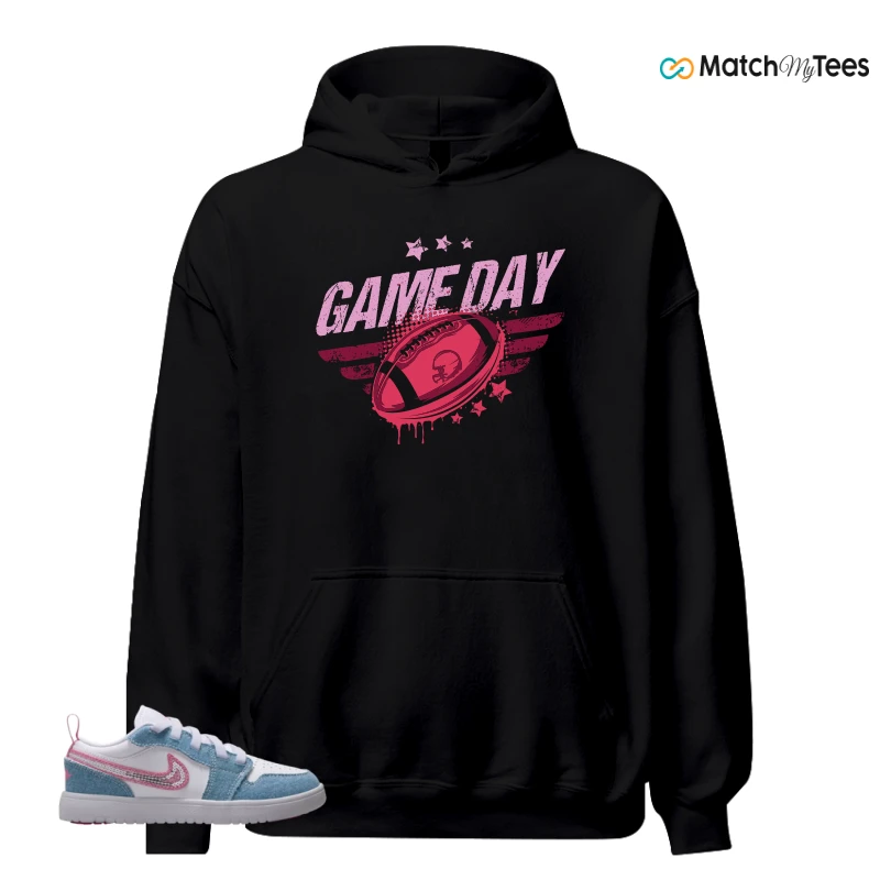 NIKE AIR JORDAN 1 LOW GS DENIM SEQUIN SNEAKER Matching Tees hoodie
