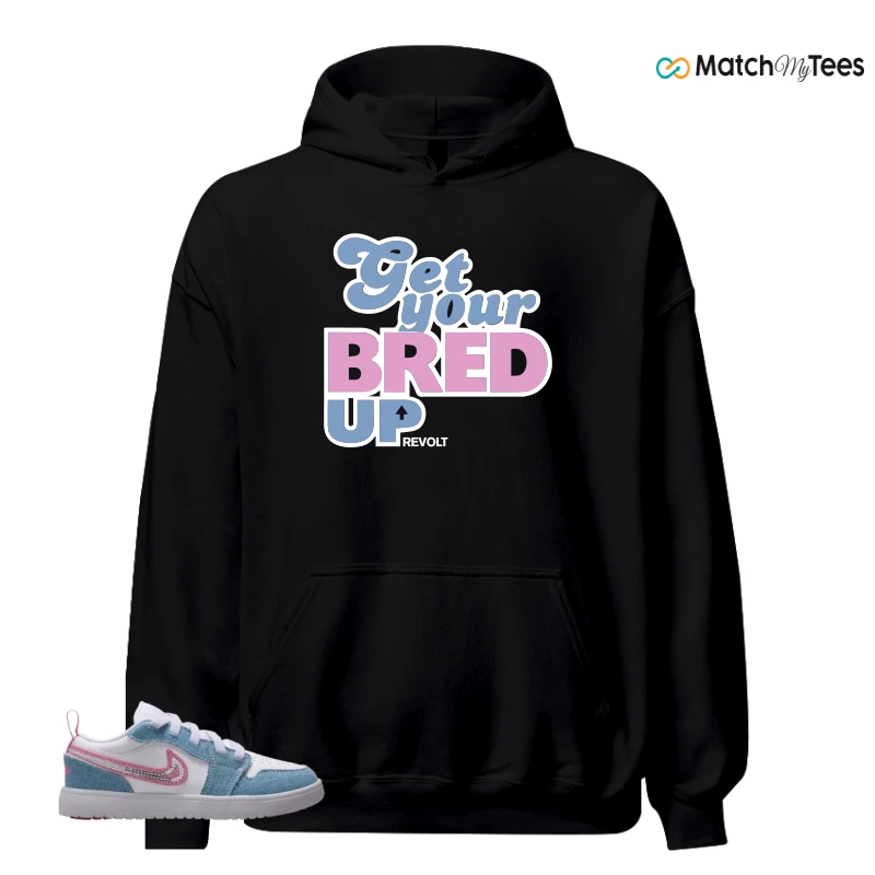 NIKE AIR JORDAN 1 LOW GS DENIM SEQUIN SNEAKER Matching Tees hoodie