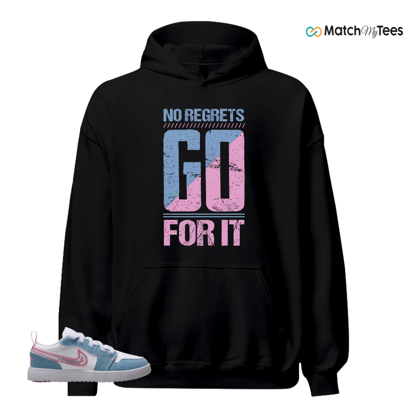 NIKE AIR JORDAN 1 LOW GS DENIM SEQUIN SNEAKER Matching Tees hoodie