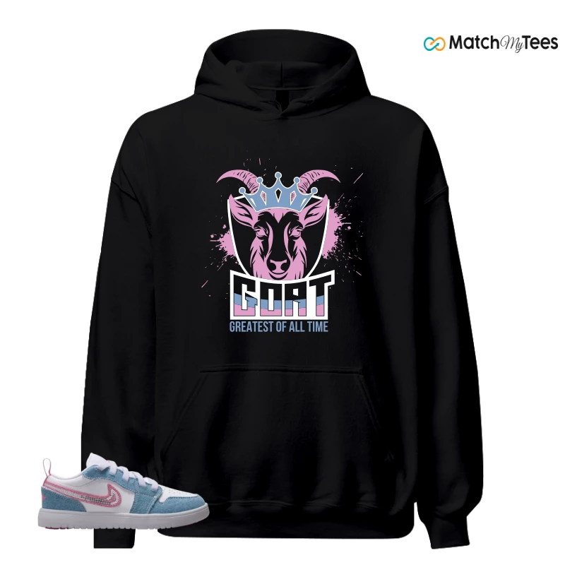 NIKE AIR JORDAN 1 LOW GS DENIM SEQUIN SNEAKER Matching Tees hoodie