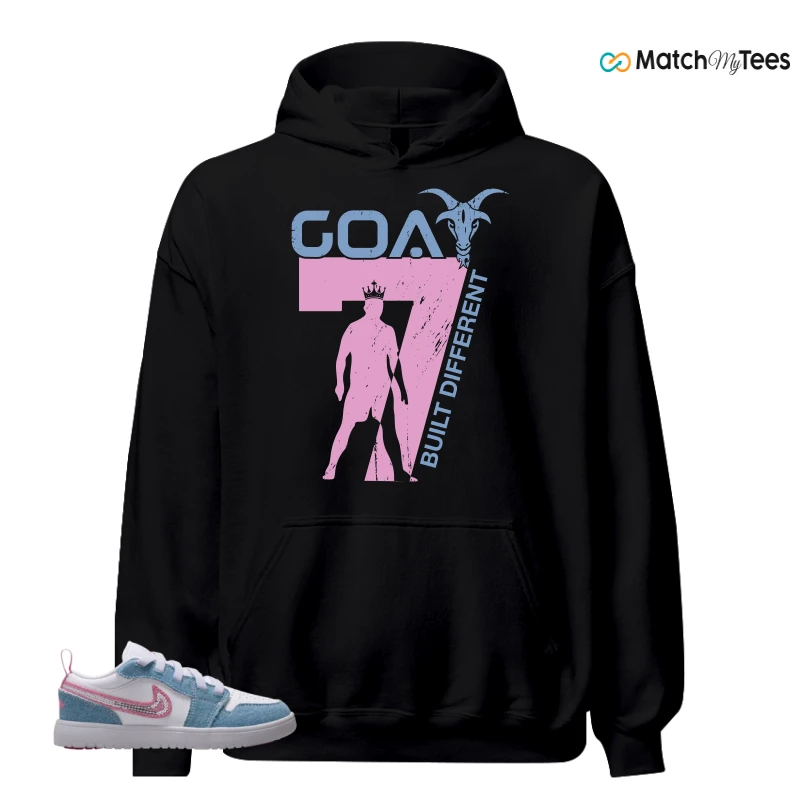 NIKE AIR JORDAN 1 LOW GS DENIM SEQUIN SNEAKER Matching Tees hoodie
