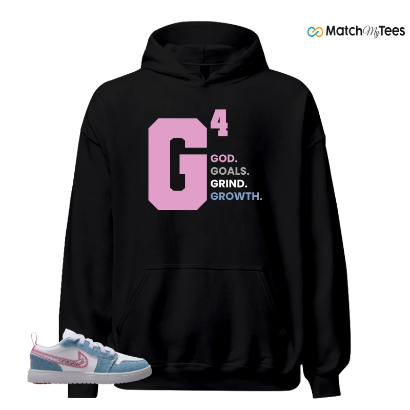 NIKE AIR JORDAN 1 LOW GS DENIM SEQUIN SNEAKER Matching Tees hoodie