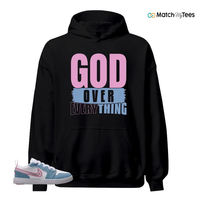NIKE AIR JORDAN 1 LOW GS DENIM SEQUIN SNEAKER Matching Tees hoodie