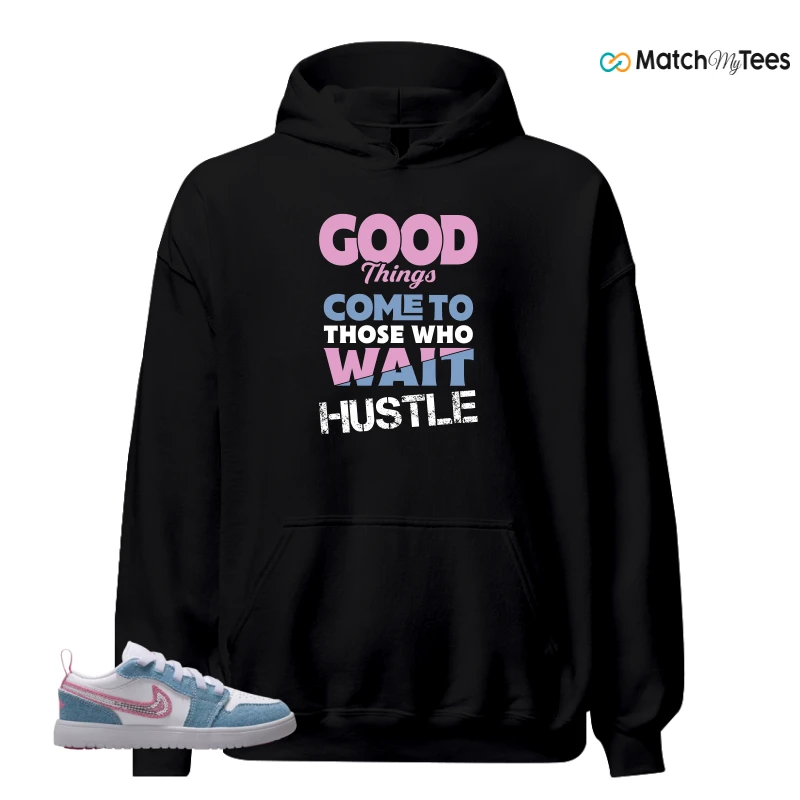 NIKE AIR JORDAN 1 LOW GS DENIM SEQUIN SNEAKER Matching Tees hoodie