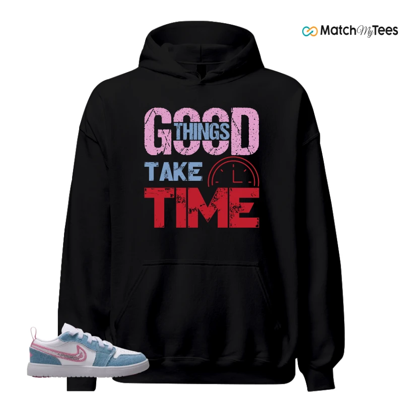 NIKE AIR JORDAN 1 LOW GS DENIM SEQUIN SNEAKER Matching Tees hoodie