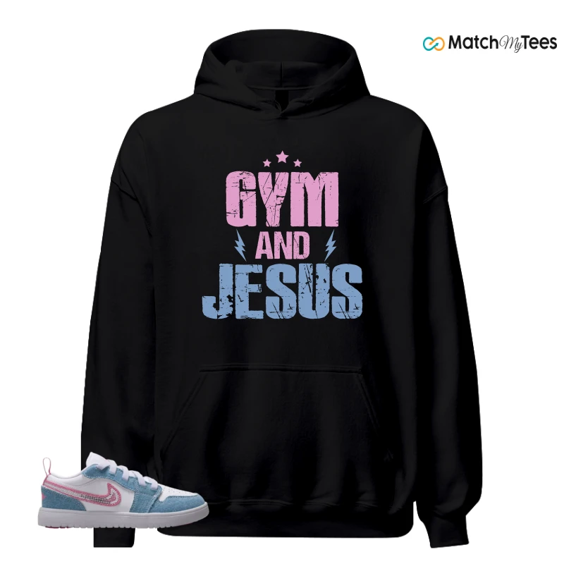 NIKE AIR JORDAN 1 LOW GS DENIM SEQUIN SNEAKER Matching Tees hoodie