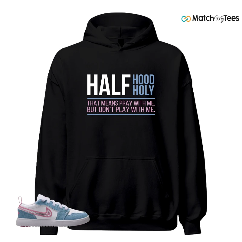 NIKE AIR JORDAN 1 LOW GS DENIM SEQUIN SNEAKER Matching Tees hoodie