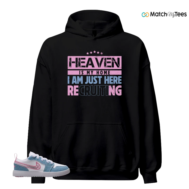NIKE AIR JORDAN 1 LOW GS DENIM SEQUIN SNEAKER Matching Tees hoodie