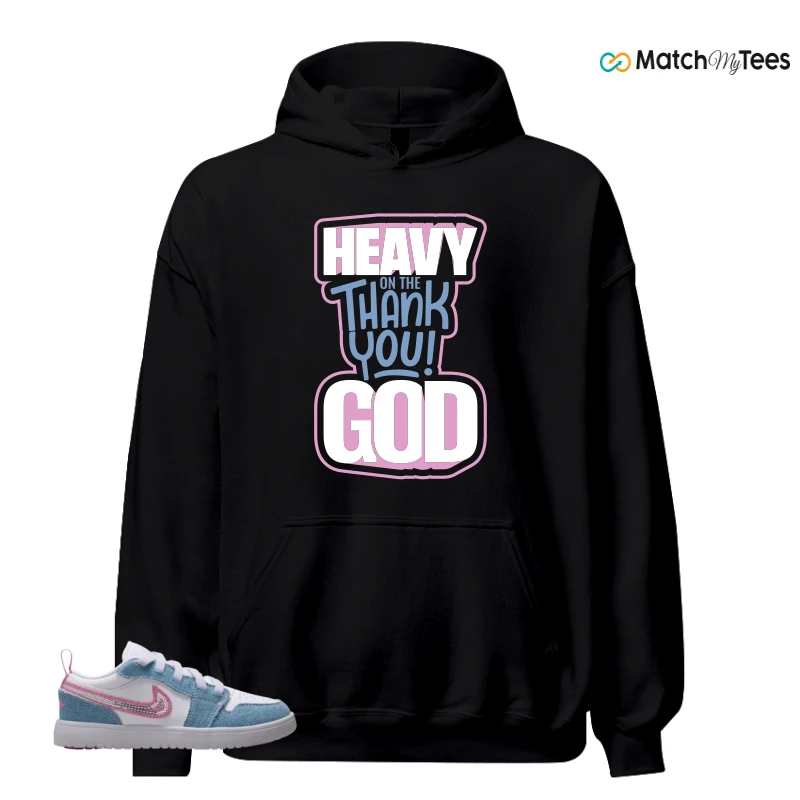 NIKE AIR JORDAN 1 LOW GS DENIM SEQUIN SNEAKER Matching Tees hoodie