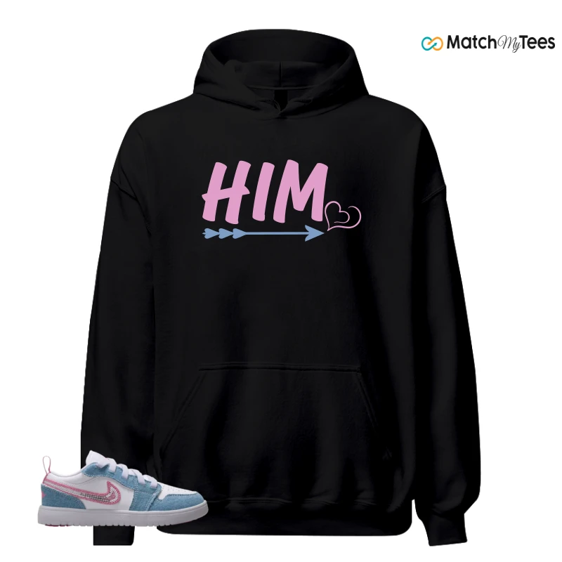 NIKE AIR JORDAN 1 LOW GS DENIM SEQUIN SNEAKER Matching Tees hoodie