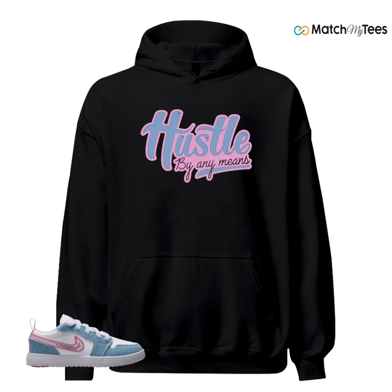 NIKE AIR JORDAN 1 LOW GS DENIM SEQUIN SNEAKER Matching Tees hoodie