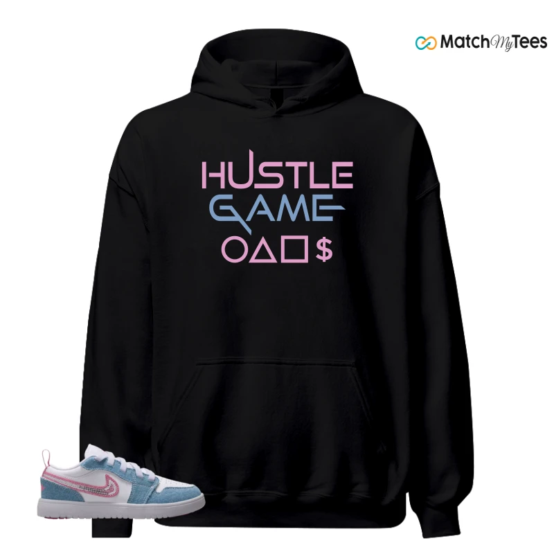 NIKE AIR JORDAN 1 LOW GS DENIM SEQUIN SNEAKER Matching Tees hoodie