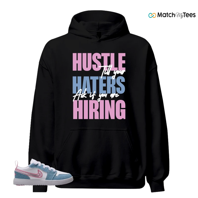 NIKE AIR JORDAN 1 LOW GS DENIM SEQUIN SNEAKER Matching Tees hoodie