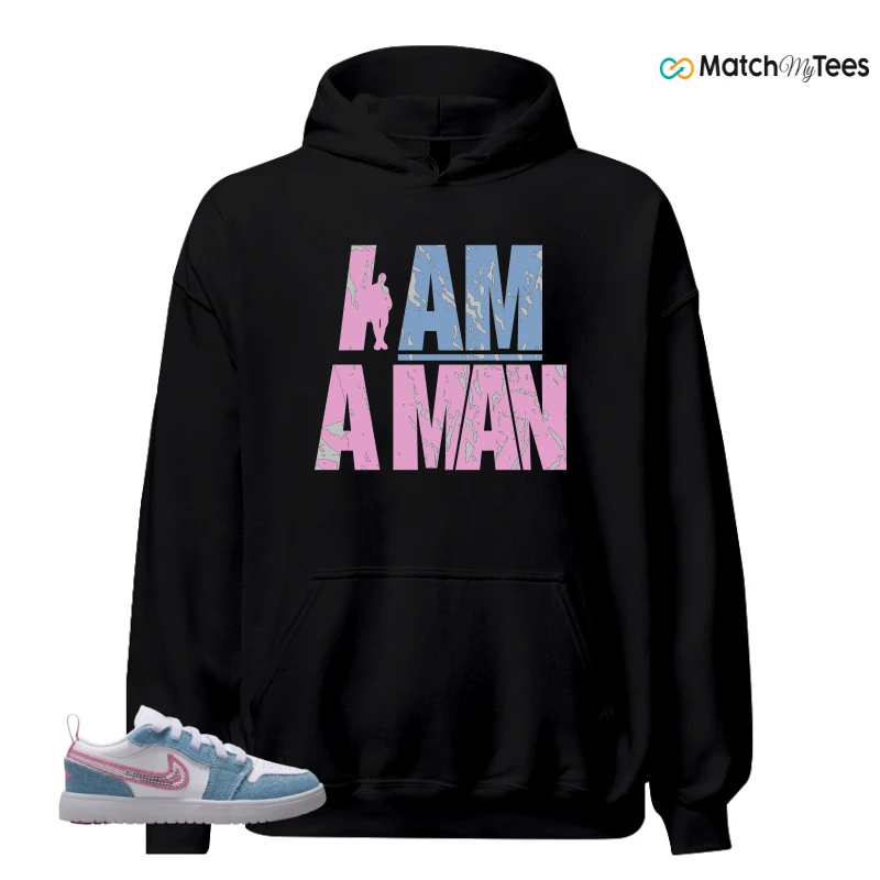 NIKE AIR JORDAN 1 LOW GS DENIM SEQUIN SNEAKER Matching Tees hoodie