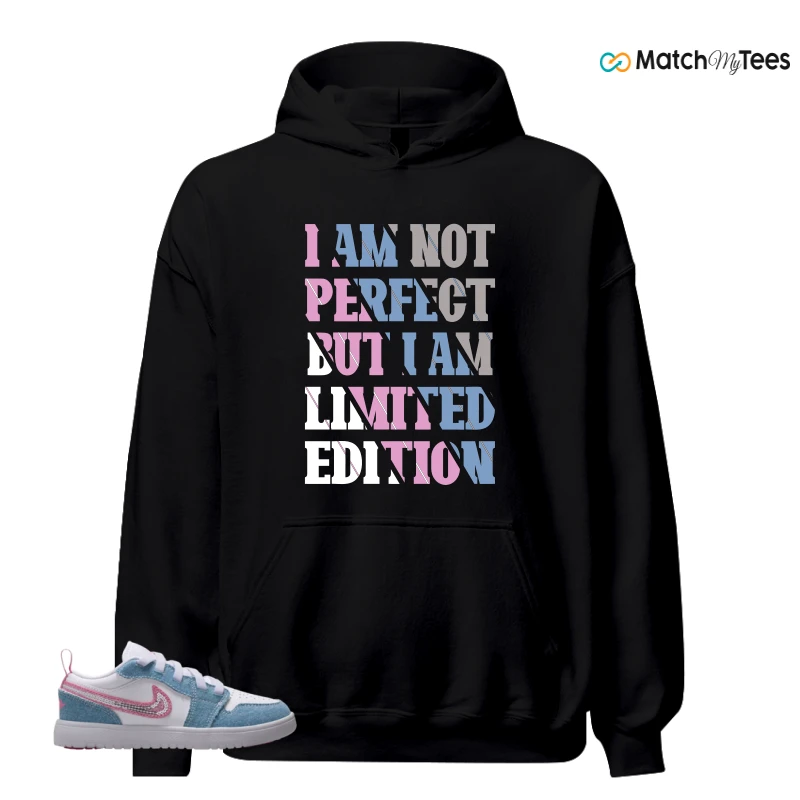 NIKE AIR JORDAN 1 LOW GS DENIM SEQUIN SNEAKER Matching Tees hoodie