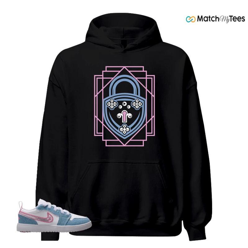 NIKE AIR JORDAN 1 LOW GS DENIM SEQUIN SNEAKER Matching Tees hoodie