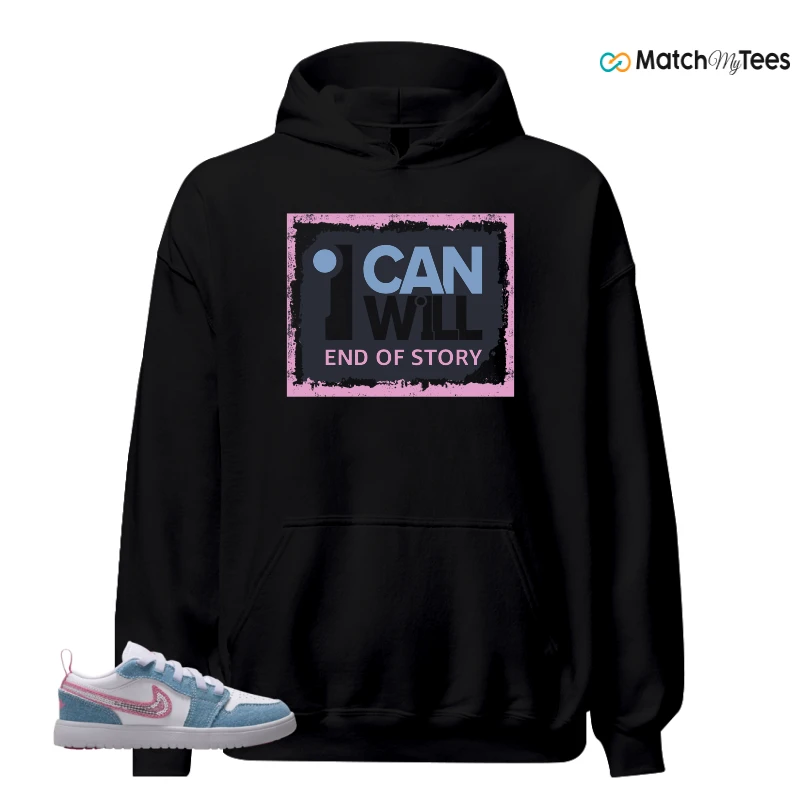 NIKE AIR JORDAN 1 LOW GS DENIM SEQUIN SNEAKER Matching Tees hoodie