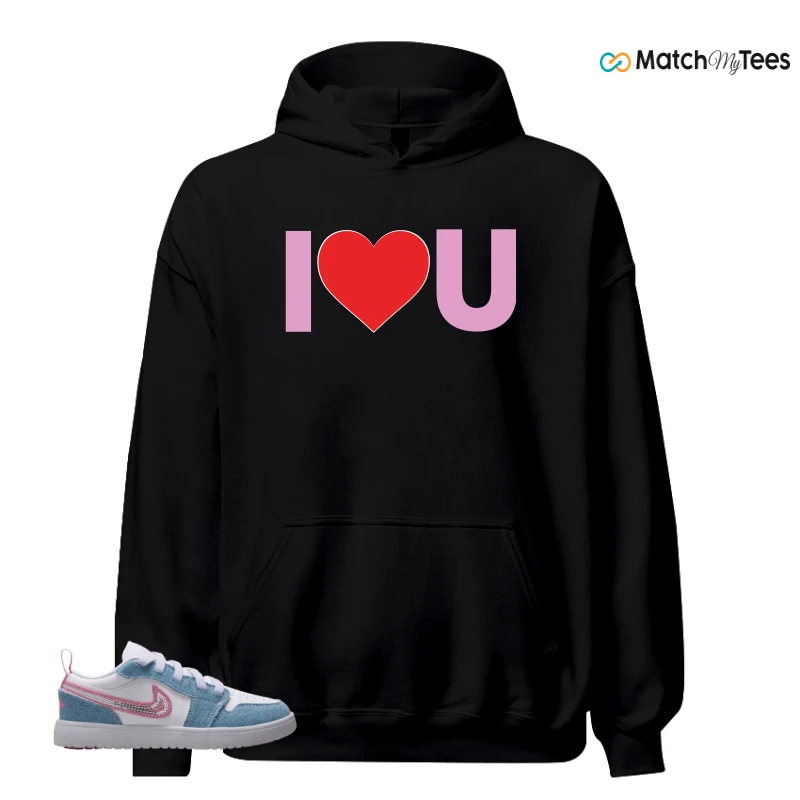 NIKE AIR JORDAN 1 LOW GS DENIM SEQUIN SNEAKER Matching Tees hoodie