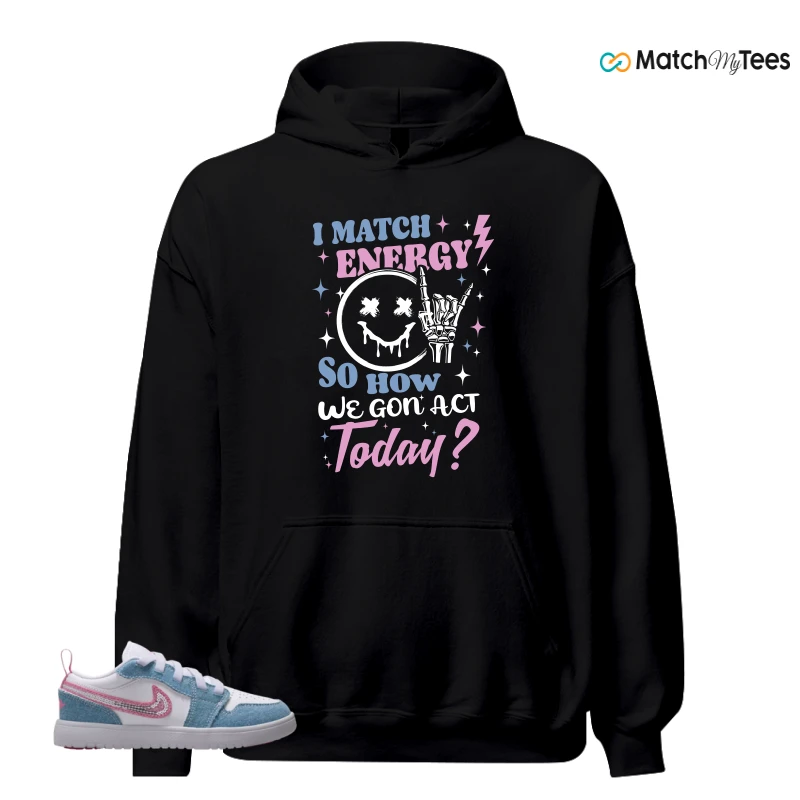 NIKE AIR JORDAN 1 LOW GS DENIM SEQUIN SNEAKER Matching Tees hoodie