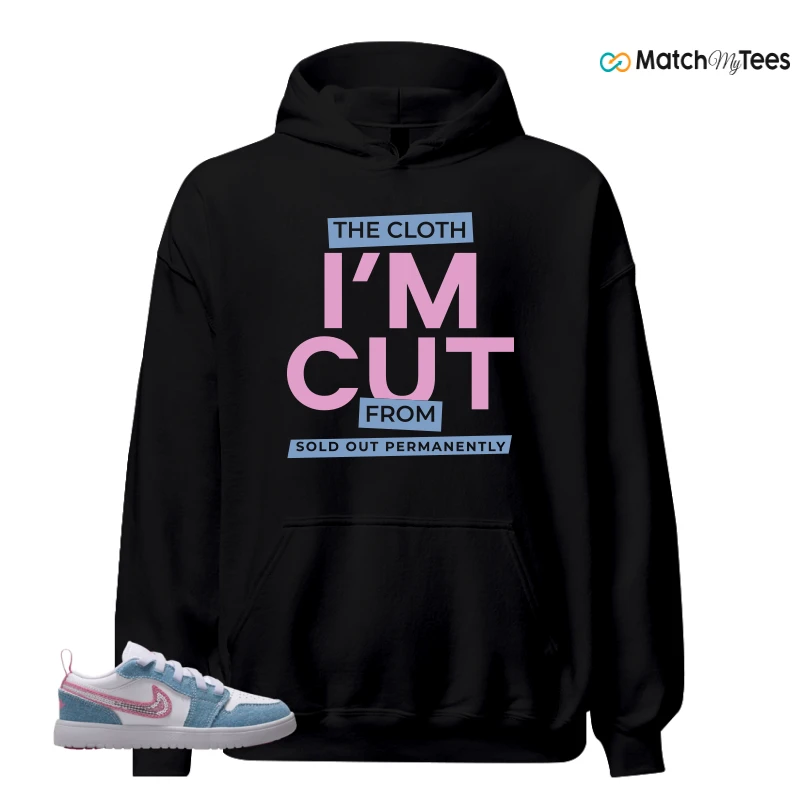 NIKE AIR JORDAN 1 LOW GS DENIM SEQUIN SNEAKER Matching Tees hoodie