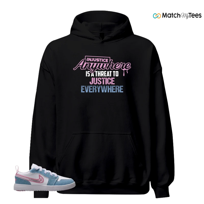 NIKE AIR JORDAN 1 LOW GS DENIM SEQUIN SNEAKER Matching Tees hoodie