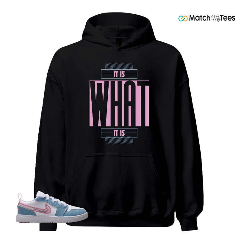 NIKE AIR JORDAN 1 LOW GS DENIM SEQUIN SNEAKER Matching Tees hoodie