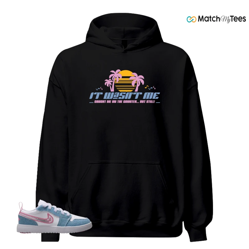 NIKE AIR JORDAN 1 LOW GS DENIM SEQUIN SNEAKER Matching Tees hoodie