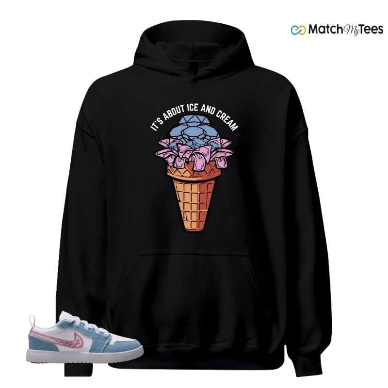 NIKE AIR JORDAN 1 LOW GS DENIM SEQUIN SNEAKER Matching Tees hoodie