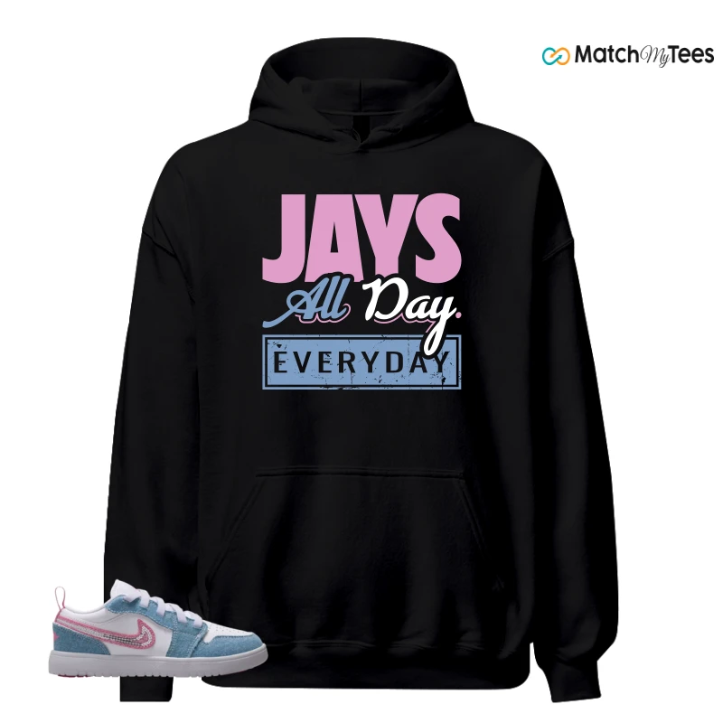 NIKE AIR JORDAN 1 LOW GS DENIM SEQUIN SNEAKER Matching Tees hoodie