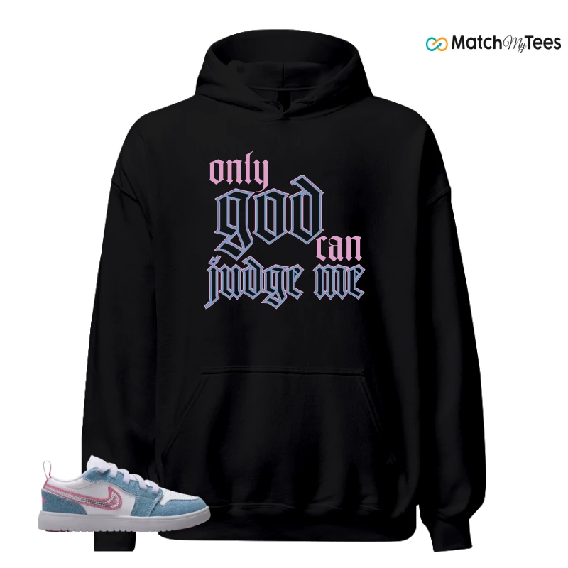 NIKE AIR JORDAN 1 LOW GS DENIM SEQUIN SNEAKER Matching Tees hoodie
