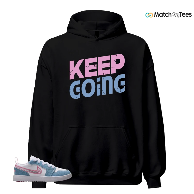NIKE AIR JORDAN 1 LOW GS DENIM SEQUIN SNEAKER Matching Tees hoodie