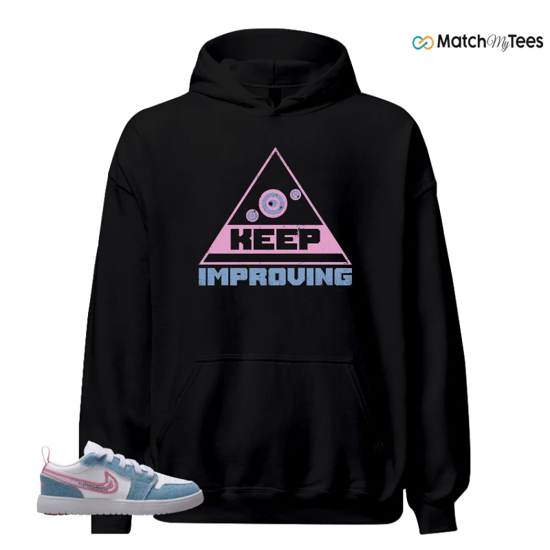 NIKE AIR JORDAN 1 LOW GS DENIM SEQUIN SNEAKER Matching Tees hoodie