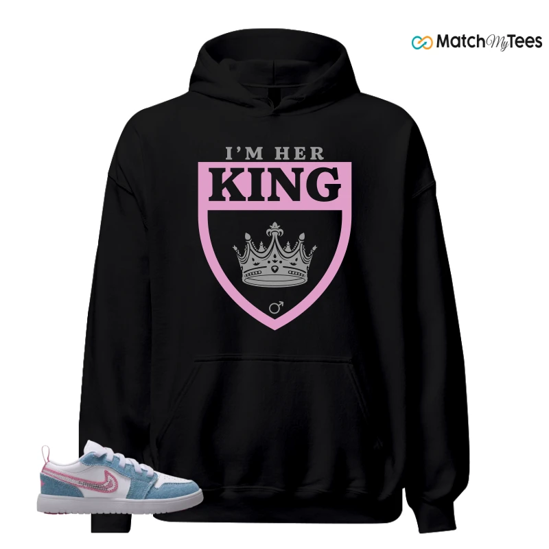 NIKE AIR JORDAN 1 LOW GS DENIM SEQUIN SNEAKER Matching Tees hoodie