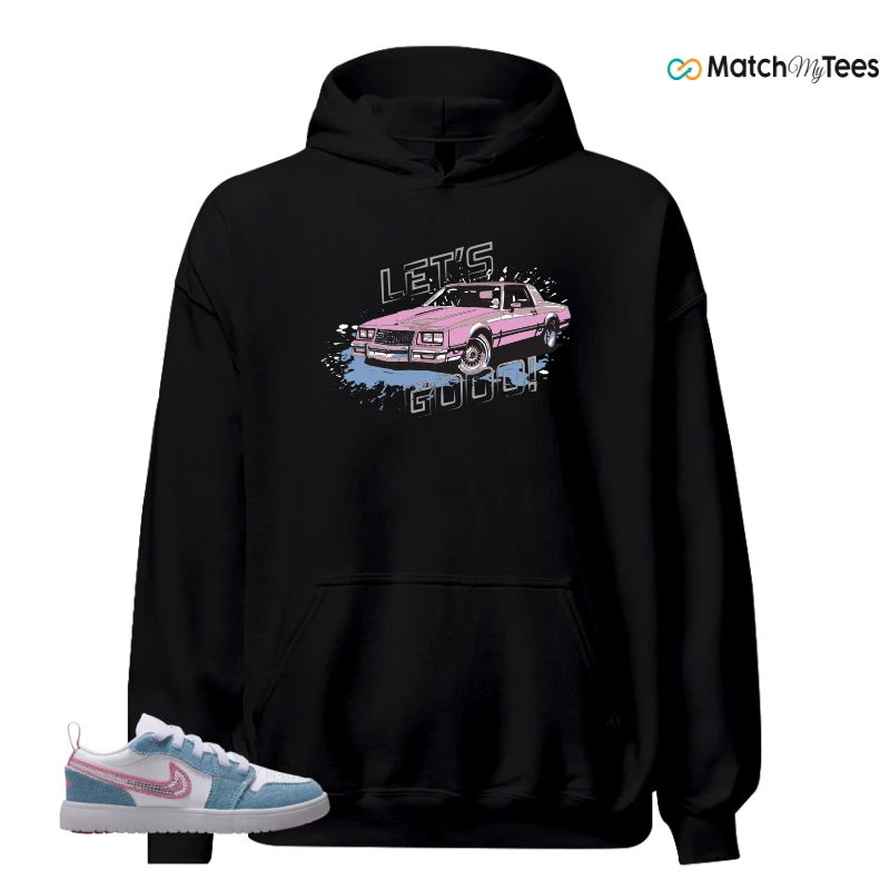 NIKE AIR JORDAN 1 LOW GS DENIM SEQUIN SNEAKER Matching Tees hoodie