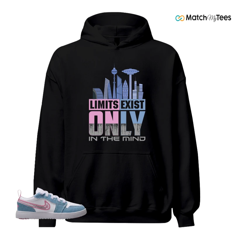 NIKE AIR JORDAN 1 LOW GS DENIM SEQUIN SNEAKER Matching Tees hoodie