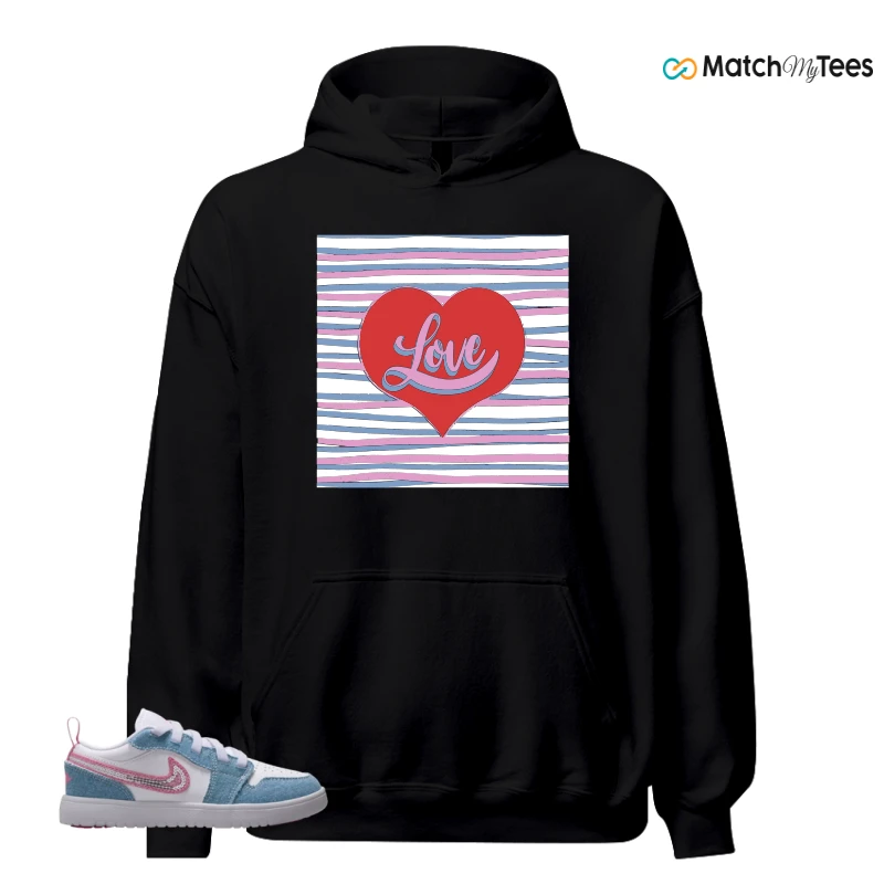 NIKE AIR JORDAN 1 LOW GS DENIM SEQUIN SNEAKER Matching Tees hoodie