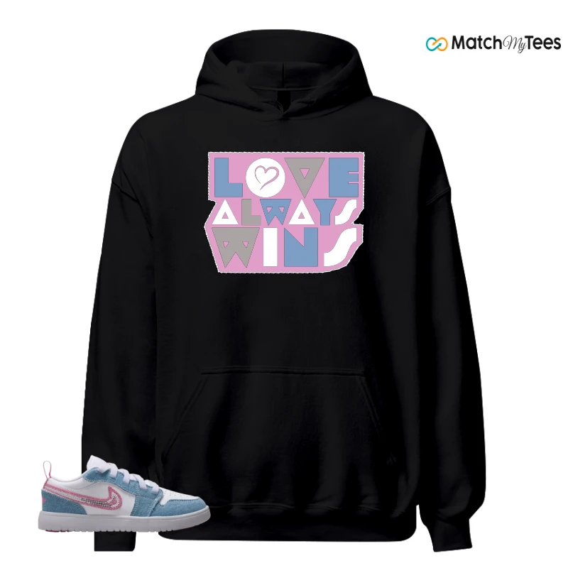 NIKE AIR JORDAN 1 LOW GS DENIM SEQUIN SNEAKER Matching Tees hoodie